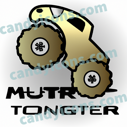 A rugged, rough-and-tumble monster truck  app icon - ai app icon generator - phone app icon - app icon aesthetic