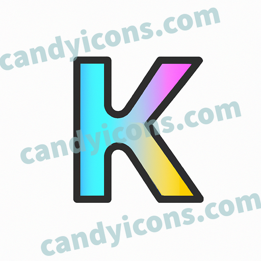 A simple, legible letter K  app icon - ai app icon generator - phone app icon - app icon aesthetic