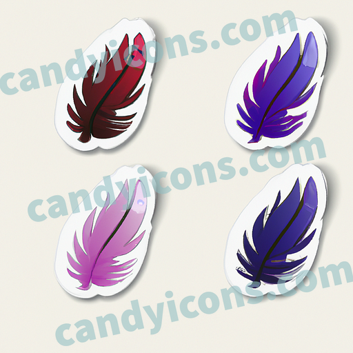A collection of vibrant bird feathers  app icon - ai app icon generator - phone app icon - app icon aesthetic
