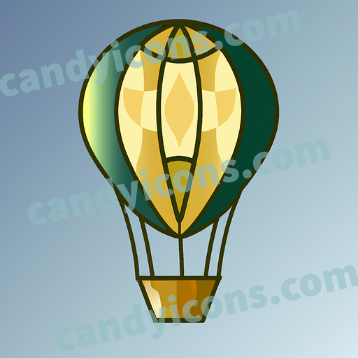 A playful, cartoon-style hot air balloon  app icon - ai app icon generator - phone app icon - app icon aesthetic