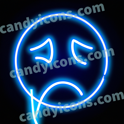 A sad, downcast smiley face with droopy eyes and mouth  app icon - ai app icon generator - phone app icon - app icon aesthetic
