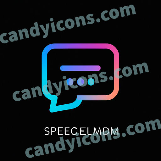 A stylized speech bubble with text inside  app icon - ai app icon generator - phone app icon - app icon aesthetic