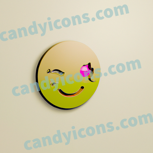 A mischievous, winking smiley face  app icon - ai app icon generator - phone app icon - app icon aesthetic