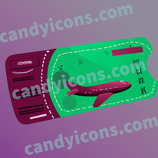 A stylized airplane ticket app icon - ai app icon generator - phone app icon - app icon aesthetic