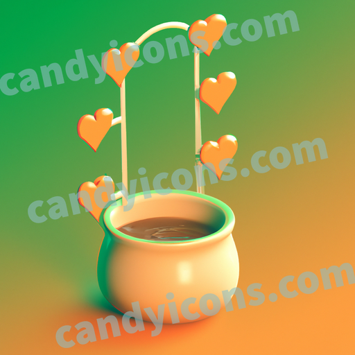 potted String of Hearts app icon - ai app icon generator - phone app icon - app icon aesthetic