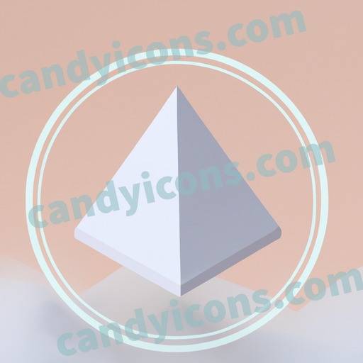 An app icon of A pentagonal pyramid shape in white , cream , whitesmoke , lily color scheme