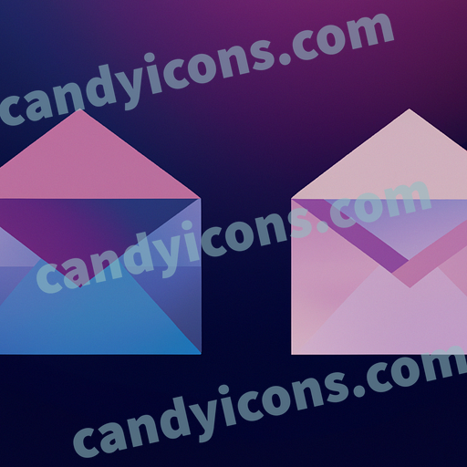 A stylized envelope  app icon - ai app icon generator - phone app icon - app icon aesthetic