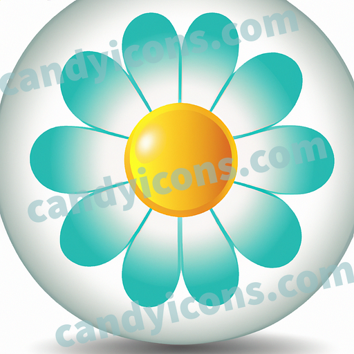 A vibrant and playful daisy with white petals and yellow center  app icon - ai app icon generator - phone app icon - app icon aesthetic