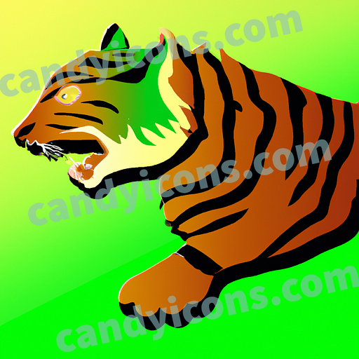 A fierce and powerful tiger in profile  app icon - ai app icon generator - phone app icon - app icon aesthetic