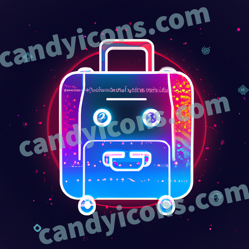 a suitcase with ai eyes app icon - ai app icon generator - phone app icon - app icon aesthetic