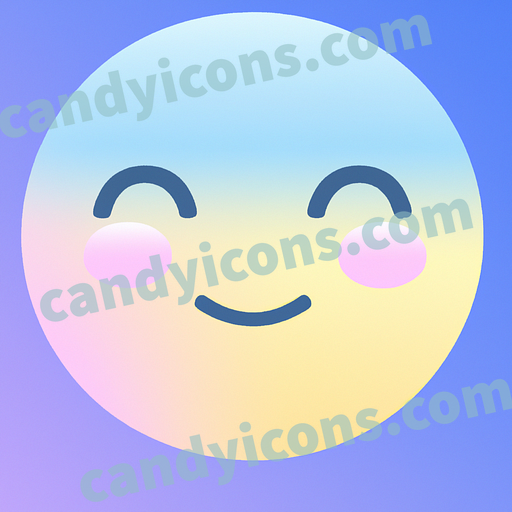 A relaxed and serene smiley face  app icon - ai app icon generator - phone app icon - app icon aesthetic