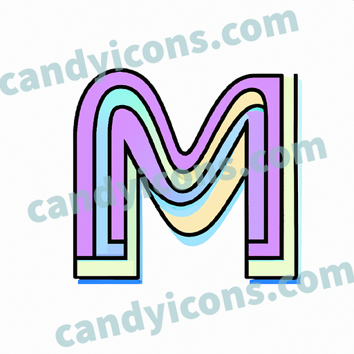 A flowing and curving letter M  app icon - ai app icon generator - phone app icon - app icon aesthetic