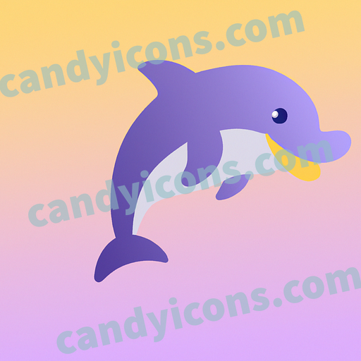A curious and friendly dolphin  app icon - ai app icon generator - phone app icon - app icon aesthetic