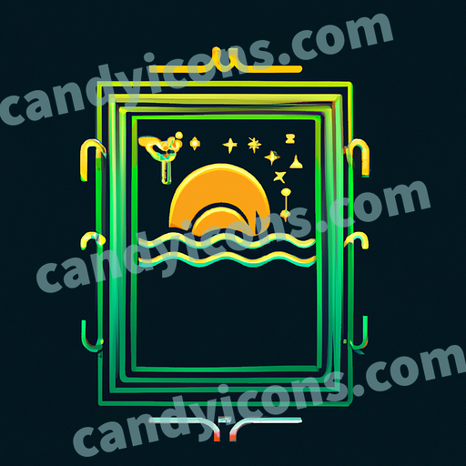 a frame of sunny beach app icon - ai app icon generator - phone app icon - app icon aesthetic
