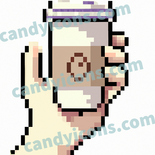 a hand holding disposable coffee cup app icon - ai app icon generator - phone app icon - app icon aesthetic