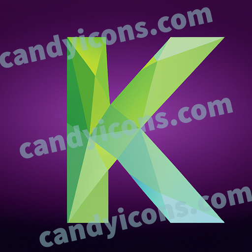 A bold, san serif letter K  app icon - ai app icon generator - phone app icon - app icon aesthetic