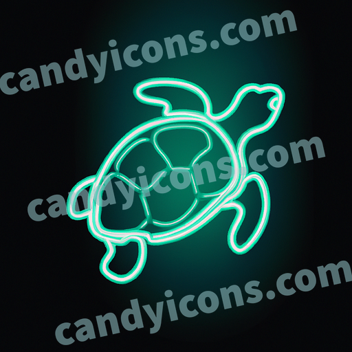 An app icon of A sea turtle in bright yellow color and dark gray color and vivid green color and rich purple color color scheme