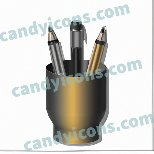 A minimalist pencil cup with pens or pencils  app icon - ai app icon generator - phone app icon - app icon aesthetic