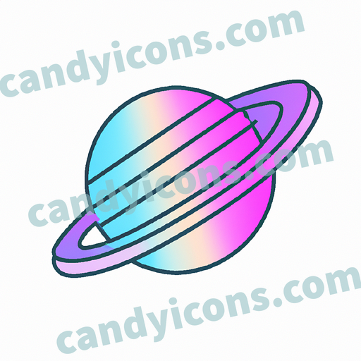 A stylized planet Saturn with rings  app icon - ai app icon generator - phone app icon - app icon aesthetic