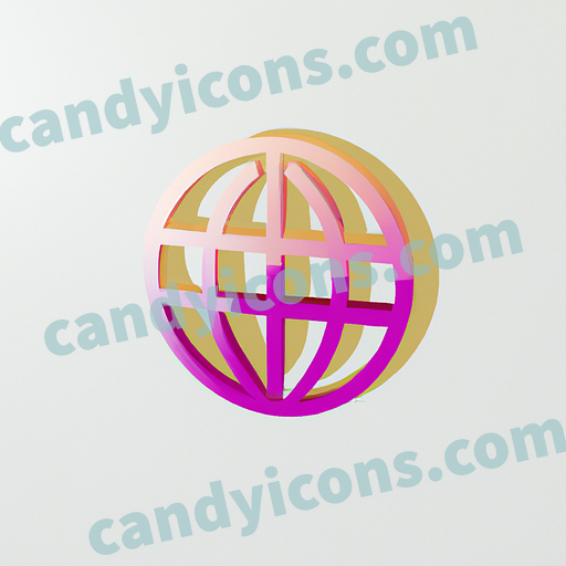 A stylized globe with north-south axis lines  app icon - ai app icon generator - phone app icon - app icon aesthetic