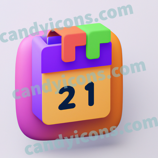 An app icon of Table calendar in yellow , yellow orange , ghost white , pale violet red color scheme