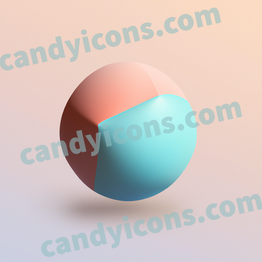 An app icon of A ball in tan , dark turquoise , salmon , rosewater color scheme