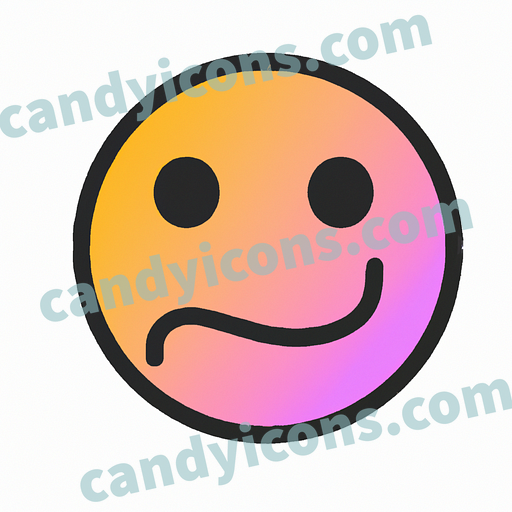 A shy, bashful smiley face with a nervous expression  app icon - ai app icon generator - phone app icon - app icon aesthetic