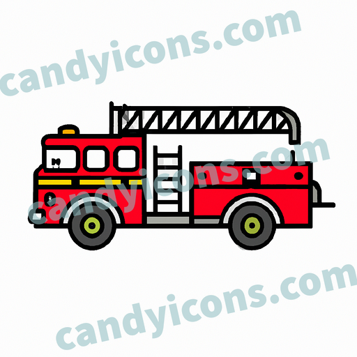 A classic red fire engine truck  app icon - ai app icon generator - phone app icon - app icon aesthetic
