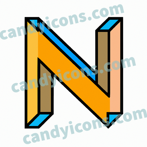 A sharp and angular letter N  app icon - ai app icon generator - phone app icon - app icon aesthetic