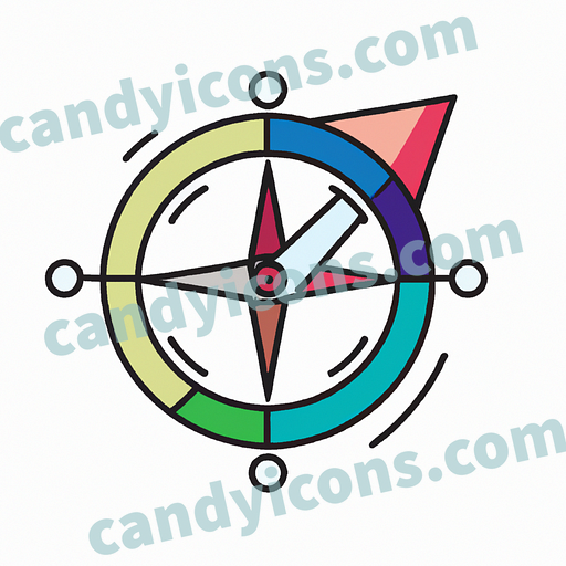 A stylized compass with north-south pointing needle  app icon - ai app icon generator - phone app icon - app icon aesthetic