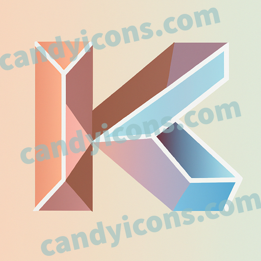 A sharp, angular letter K  app icon - ai app icon generator - phone app icon - app icon aesthetic