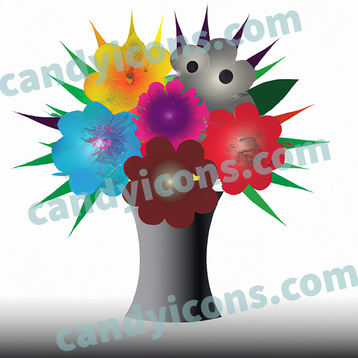 A vibrant and colorful bouquet of wildflowers  app icon - ai app icon generator - phone app icon - app icon aesthetic