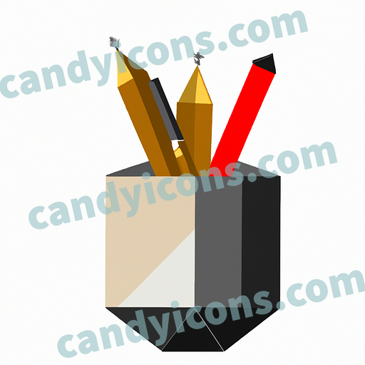 A minimalist pencil cup with pens or pencils  app icon - ai app icon generator - phone app icon - app icon aesthetic
