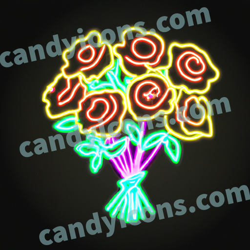 A beautiful bouquet of mixed roses  app icon - ai app icon generator - phone app icon - app icon aesthetic