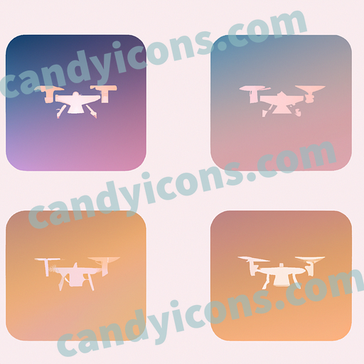 A futuristic drone or quadcopter  app icon - ai app icon generator - phone app icon - app icon aesthetic