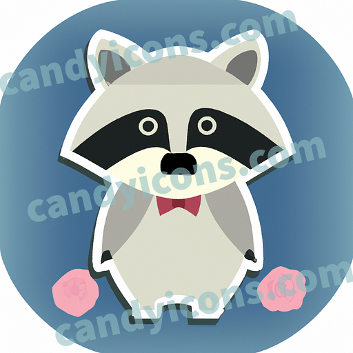 An adorable, cartoon-style raccoon  app icon - ai app icon generator - phone app icon - app icon aesthetic