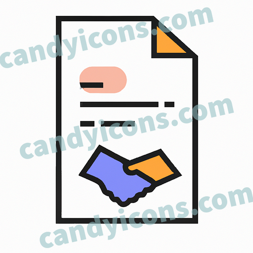 a paper contract with hand shaking app icon - ai app icon generator - phone app icon - app icon aesthetic