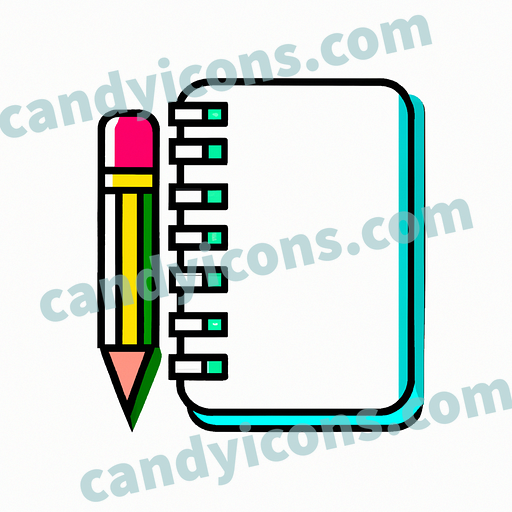 A stylized pad and pencil for note-taking  app icon - ai app icon generator - phone app icon - app icon aesthetic