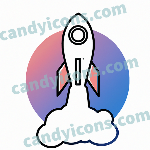 a space rocket spewing smoke app icon - ai app icon generator - phone app icon - app icon aesthetic