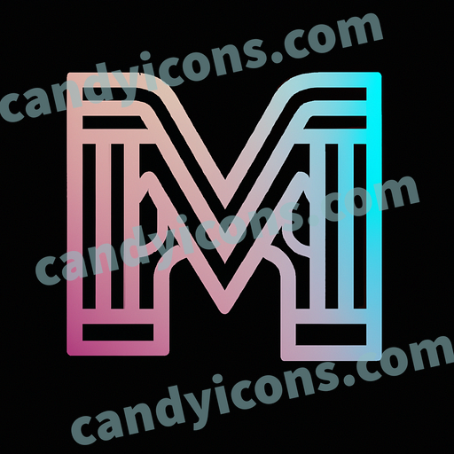 A mod, retro letter M with swoops and curves  app icon - ai app icon generator - phone app icon - app icon aesthetic