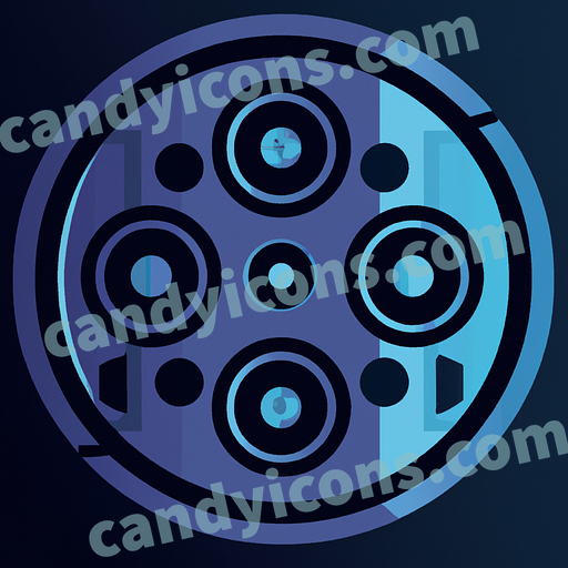 A stylized film reel with sprockets  app icon - ai app icon generator - phone app icon - app icon aesthetic