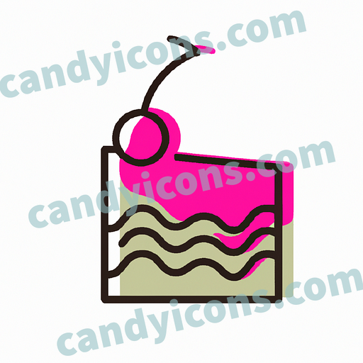 a delicious cake with cherry on top app icon - ai app icon generator - phone app icon - app icon aesthetic
