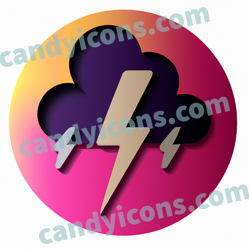 A stylized thundercloud with lightning  app icon - ai app icon generator - phone app icon - app icon aesthetic