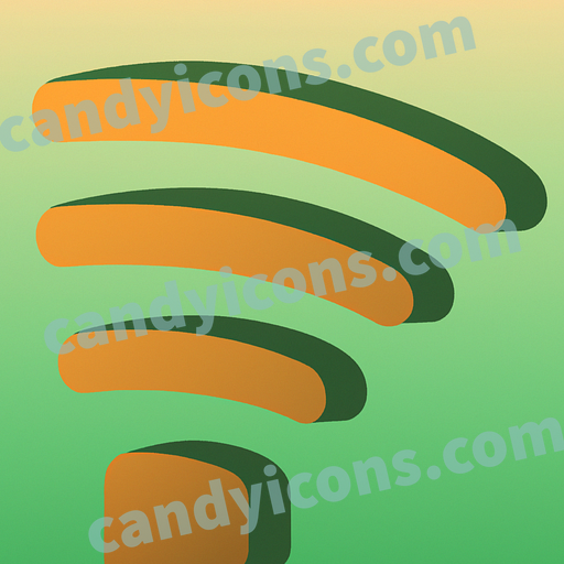 A stylized wifi signal bars  app icon - ai app icon generator - phone app icon - app icon aesthetic