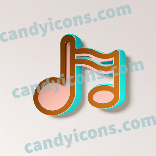 A stylized musical note app icon - ai app icon generator - phone app icon - app icon aesthetic
