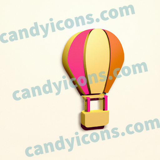 A playful, cartoon-style hot air balloon  app icon - ai app icon generator - phone app icon - app icon aesthetic