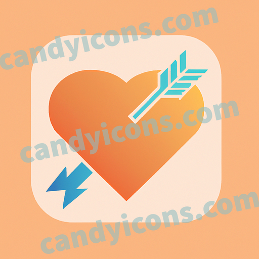 A stylized heart with an arrow through it  app icon - ai app icon generator - phone app icon - app icon aesthetic