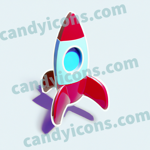 A cute, cartoon-style rocket ship app icon - ai app icon generator - phone app icon - app icon aesthetic