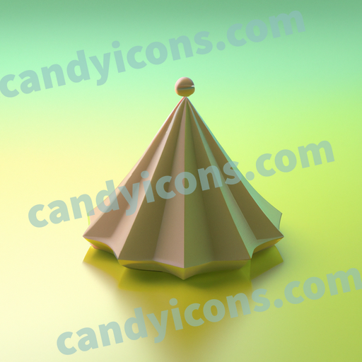 An app icon of A Pentagonal Pyramid in yellow green , misty rose , dark sea green color scheme