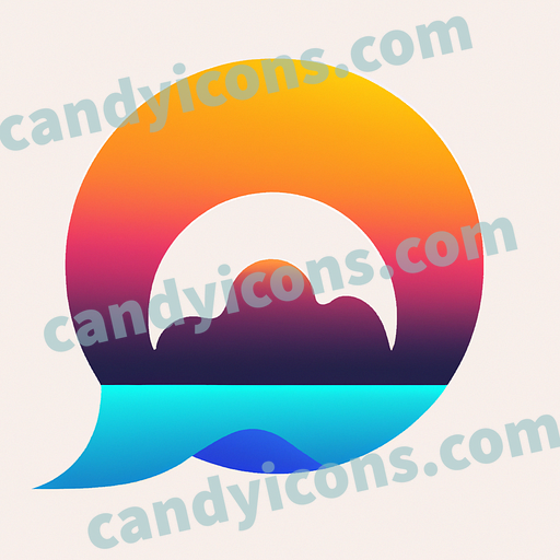 A Circular Speech Bubble Has A Calming Sunrise Mountain Inside app icon - ai app icon generator - phone app icon - app icon aesthetic